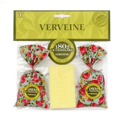 Miniaturka artykułu - FOUFOUR Werbena 2 x woreczek zapachowy + mydło marsylskie - 100g