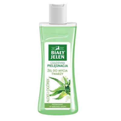 Miniaturka artykułu - BIAŁY JELEŃ żel do mycia twarzy aloes/og&oacute;rek 265 ml