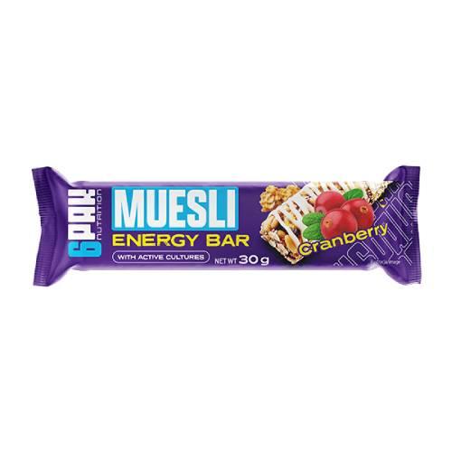 Miniaturka artykułu - 6Pak Muesli Energy Bar Baton musli żurawina, 30 g