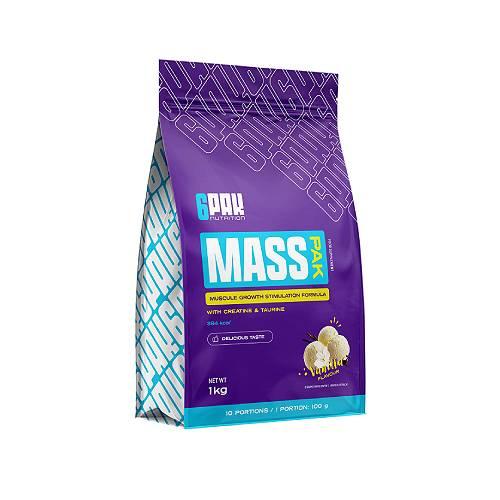 Miniaturka artykułu - 6Pak Nutrition Mass Pak gainer Wanilia, 1 kg