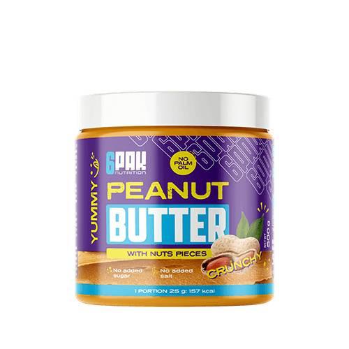 Miniaturka artykułu - 6Pak Peanut Butter Crunchy Krem orzechowy, 500 g