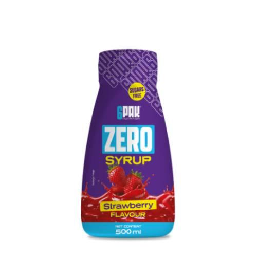 Miniaturka artykułu - 6Pak Syrup Zero Syrop bez cukru truskawka, 500 ml
