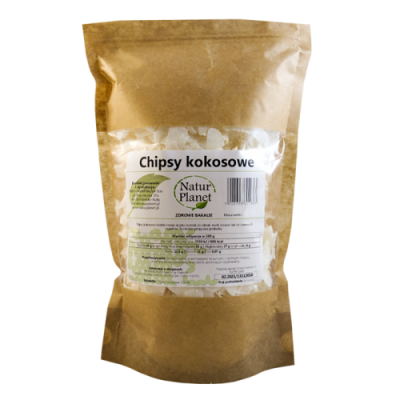 Miniaturka artykułu - NaturPlanet Chipsy kokosowe - 150g 