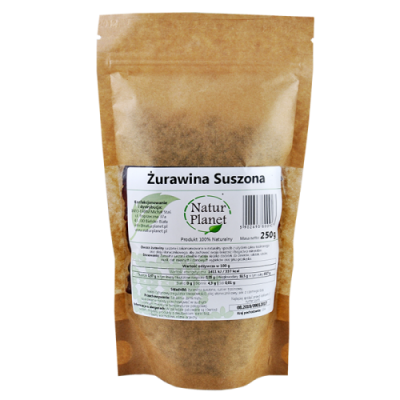 Miniaturka artykułu - NaturPlanet żurawina suszona - 250 g