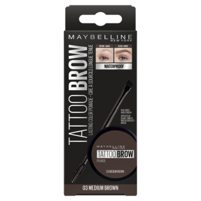 Miniaturka artykułu - MAYBELLINE TattoBrow pomada 03 Medium Brown
