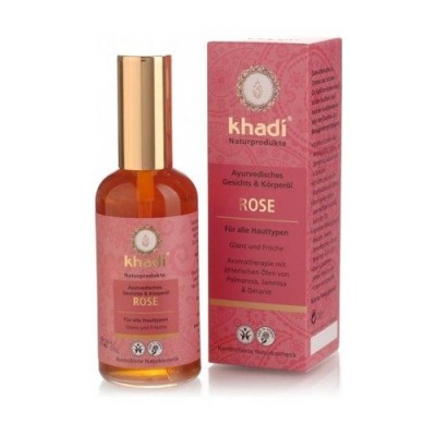 Miniaturka artykułu - KHADI olejek do twarzy i ciała r&oacute;ża - 100ml