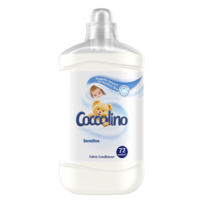 Miniaturka artykułu - COCCOLINO Płyn do płukania Koncentrat Biały Sensitive 1,8L (72 prania)
