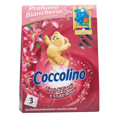 Miniaturka artykułu - COCCOLINO Saszetki zapachowe do szuflady R&oacute;żowe (3 sztuki)