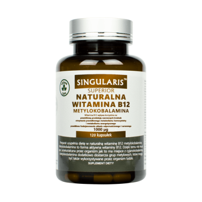 Miniaturka artykułu - SINGULARIS Naturalna Witamina B12 Metylokobalamina, 120 kapsułek