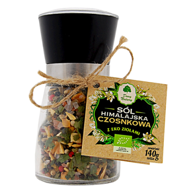 Sól himalajska czosnkowa z ziołami - 140g DARY NATURY