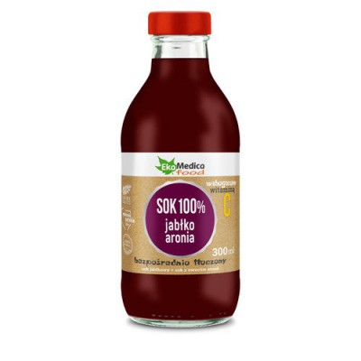 Miniaturka artykułu - Sok 100% jabłko aronia - 300 ml EKAMEDICA