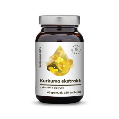 Miniaturka artykułu - AURA HERBALS Kurkuma ekstrakt + piperyna ekstrakt - tabletki 66g