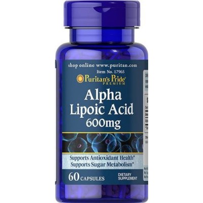 Miniaturka artykułu - Puritan's Pride Kwas Alfa Liponowy 600 mg - 60 kapsułek