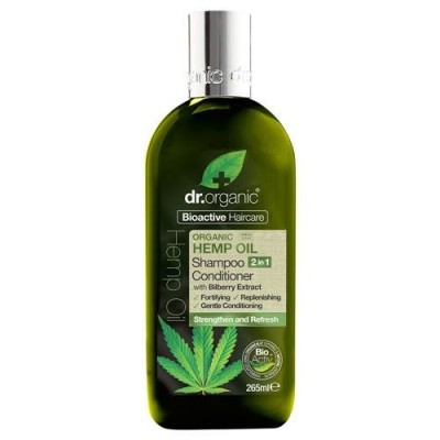 Miniaturka artykułu - Dr.Organic Hemp Oil szampon i odżywka 2w1 z olejem konopnym - 265ml