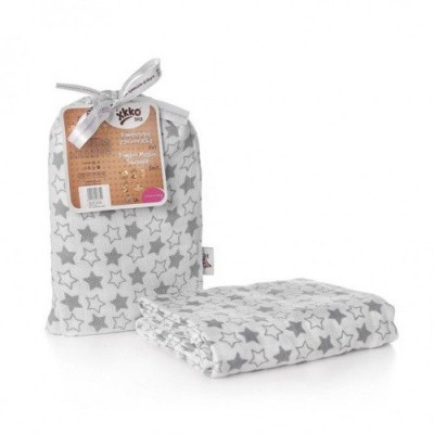 XKKO Otulacz bambusowy 120x120 Little silver stars