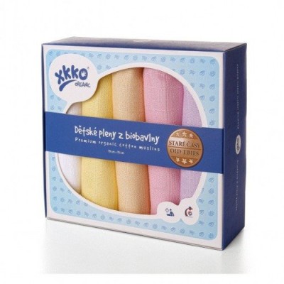 Miniaturka artykułu - XKKO Pieluszki Organiczne 70x70 Stare czasy girl - 5szt.