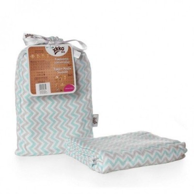 Miniaturka artykułu - XKKO Otulacz bambusowy 120x120  Scandinavian Mint Chevron - 1szt.