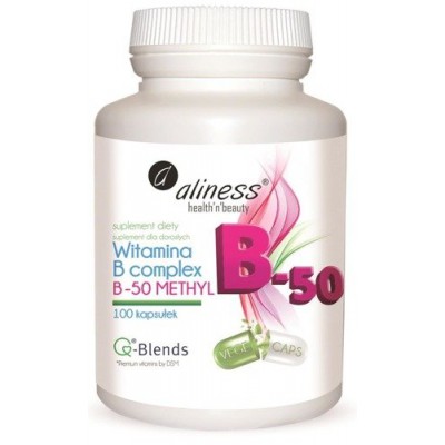 Miniaturka artykułu - ALINESS Witamina B Complex B-50 Methyl - 100 kapsułek
