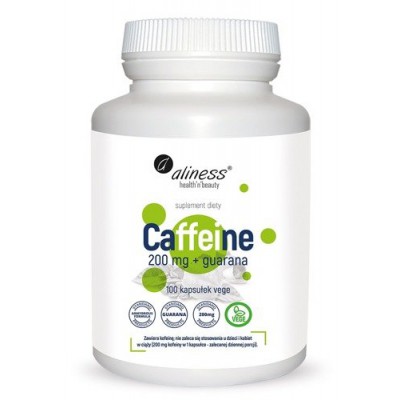 Miniaturka artykułu - ALINESS Caffeine 200 mg + guarana - 100 kapsułek 