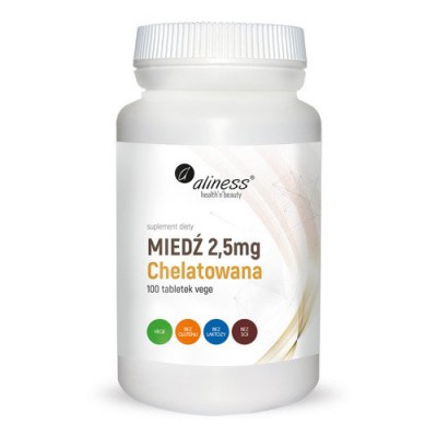 Miniaturka artykułu - ALINESS Miedź chelatowana 2,5 mg - 100 tabletek