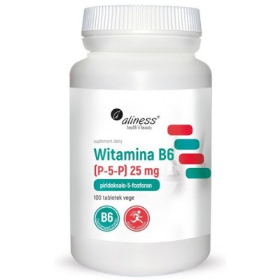 Miniaturka artykułu - ALINESS Witamina B6 (P-5-P) 25 mg - 100 tabletek 