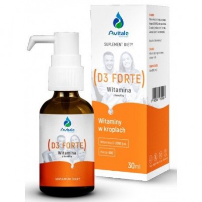 Miniaturka artykułu - AVITALE witamina D3 Forte 2000 IU - 30 ml
