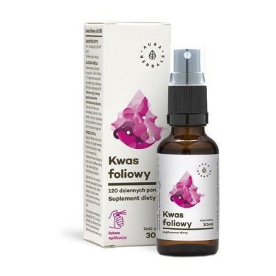 Miniaturka artykułu - AURA HERBALS kwas foliowy w aerozolu - 30 ml