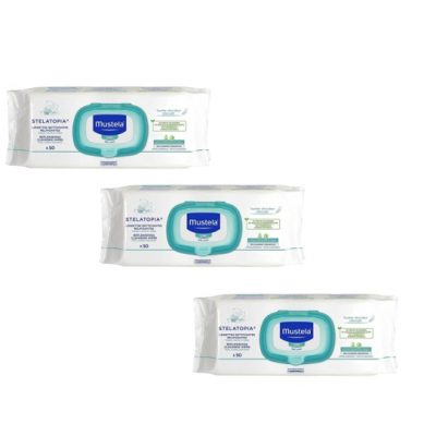 Miniaturka artykułu - MUSTELA STELATOPIA&reg; Chusteczki oczyszczająco- relipidujące -3x50 szt