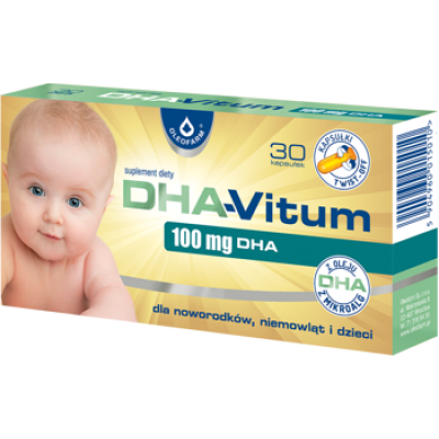 Miniaturka artykułu - Oleofarm DHA-Vitum 100 mg DHA - 30 kapsułek twist-off