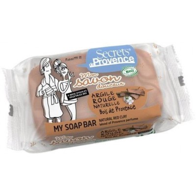 Miniaturka artykułu - Secrets de Provence naturalne mydło z czerwoną glinką - 100 g