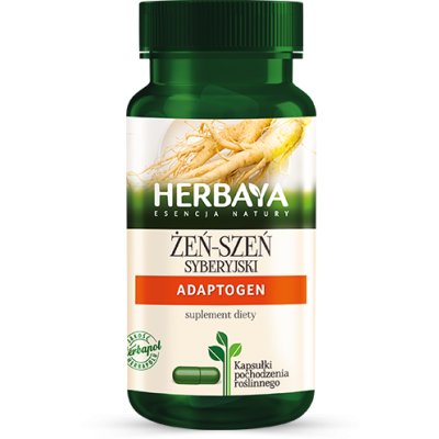 Miniaturka artykułu - HERBAYA Żeń-szeń syberyjski Adaptogen - 60 kapsułek