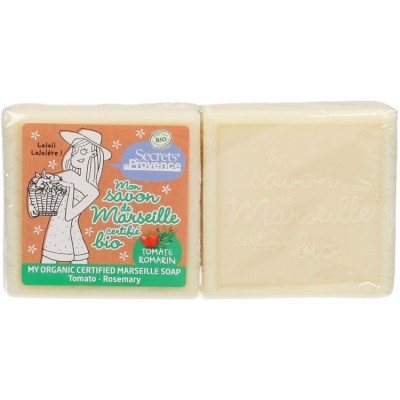 Miniaturka artykułu - Secrets de Provence mydło marsylskie pomidor-rozmaryn - 2x100g 