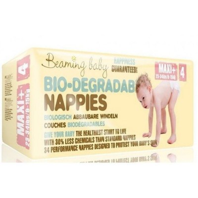 Miniaturka artykułu - BEAMING BABY Maxi Plus Nappies ekologiczne pieluszki jednorazowe 9-15kg - 34 szt.