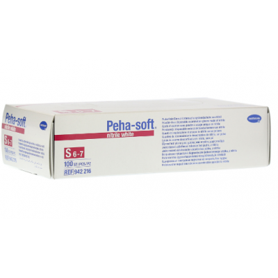 Miniaturka artykułu - Rękawice PEHA-SOFT nitrile white S bezpudrowe - 100szt.