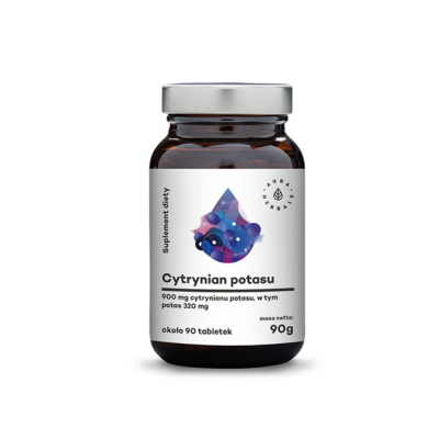 Miniaturka artykułu - Cytrynian potasu tabl. 90g (około.90tabl.) Aura Herbals