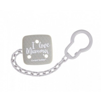 Miniaturka artykułu - CANPOL BABIES Łańcuszek do smoczka - I Love Mummy szary 2/434 