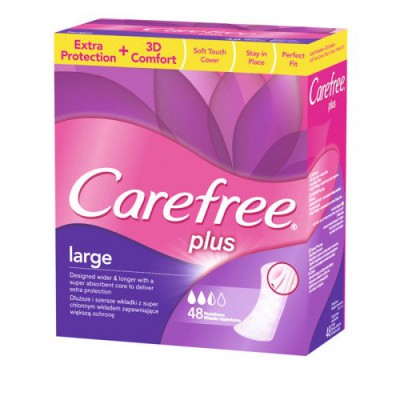 Wkładki higieniczne CAREFREE PLUS LARGE 48 sztuk
