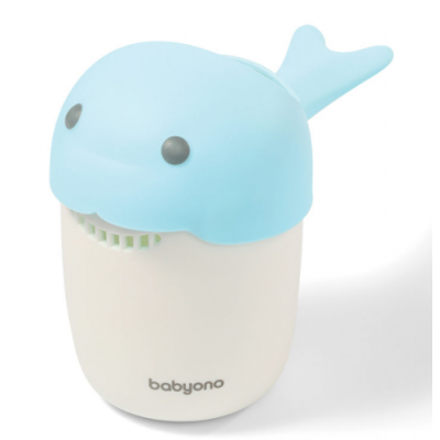 Miniaturka artykułu - BABYONO Kubek do mycia głowy WHALE 1344/01 niebieski