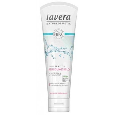 Miniaturka artykułu - Lavera Mleczko do mycia i demakijażu twarzy bio-aloes i bio-masło shea, 125ml