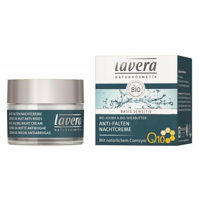 Miniaturka artykułu - Lavera Krem przeciwzmarszczkowy na noc z koenzymem Q10 z bio jojobą i bio masłem shea, 50ml