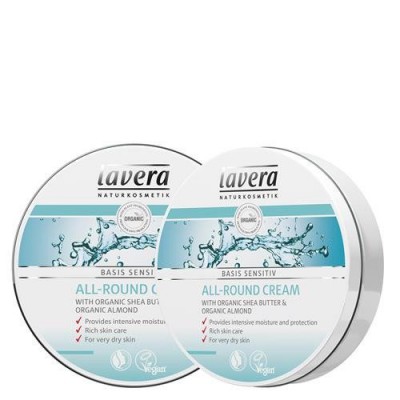 Miniaturka artykułu - Lavera Krem pielęgnacyjny z masłem shea i olejem ze słodkich migdał&oacute;w, 150ml