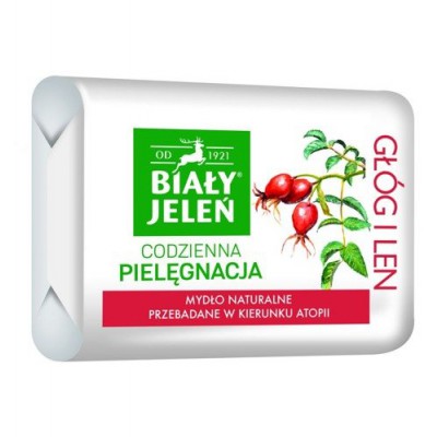 Miniaturka artykułu - BIAŁY JELEŃ PREMIUM mydło z ekstraktem z głogu i lnem, 100g