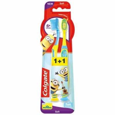 Miniaturka artykułu - Colgate Szczoteczka do zęb&oacute;w soft 6+ minionki, 2 szt.