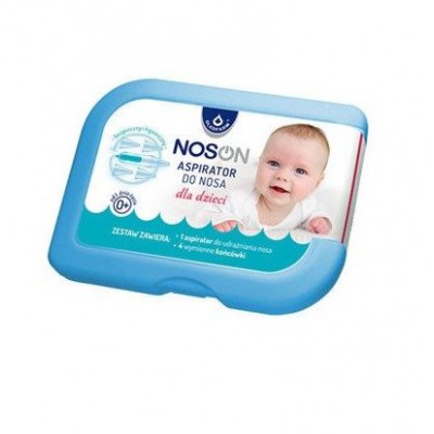 Miniaturka artykułu - NOSON Aspirator do nosa dla dzieci + 4 końc&oacute;wki