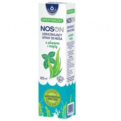 Miniaturka artykułu - NOSON udrażniający spray do nosa, aloes i mięta, hipertoniczny, 120ml