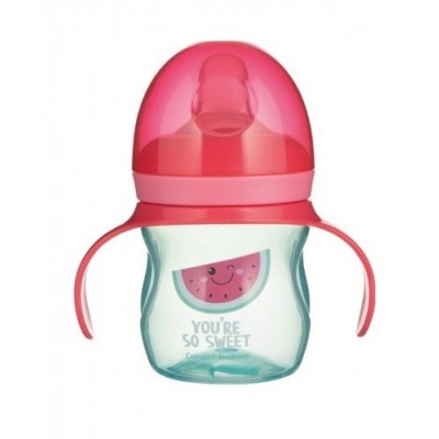 Miniaturka artykułu - CANPOL BABIES SO COOL Kubek treningowy z silikonowym ustnikiem r&oacute;żowy, 150ml 57/303