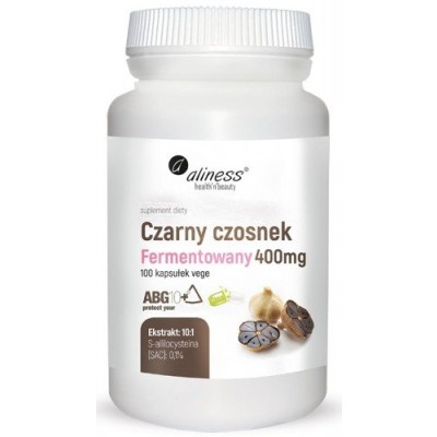Miniaturka artykułu - ALINESS Czarny czosnek fermentowany 400mg, 100 kapsułek