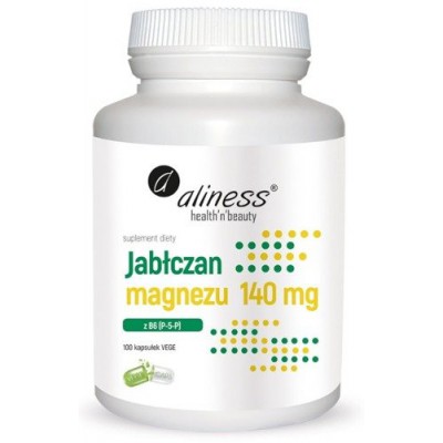 Miniaturka artykułu - ALINESS Jabłczan Magnezu 140mg z B6, 100 kapsułek