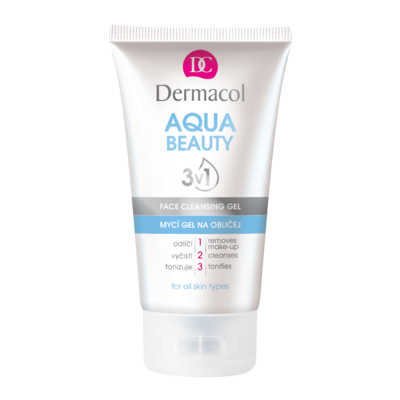 Miniaturka artykułu - DERMACOL Aqua beauty 3w1 Żel do mycia twarzy, 150ml