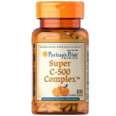 Miniaturka artykułu - Puritan's Pride Super C-500 Complex, 100 kapsułek